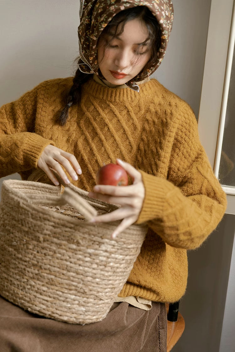 Braided Cable Knit Sweater (2 Colors)