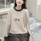 Waffle Knit Flower Sweater (2 Colors)