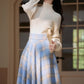 Frozen Plaid Midi Skirt (Blue)