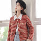 Houndstooth Tweed Jacket (Red)