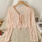 Sheer Floral Lace Double Tie Cardigan (5 Colors)