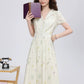 Dried Flowers Midi Shirt Dress (Cream)