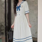 Sailor Girl Midi Dress (White/Blue)