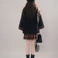 Bookshop Plaid Toggle Jacket & Skirt Set (Black)