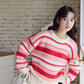 Strawberry Cheesecake Stripe Sweater (Pink/Cream)