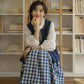 Everyday Blouse, Denim Vest & Gingham Skirt Set