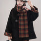 Bookshop Plaid Toggle Jacket & Skirt Set (Black)