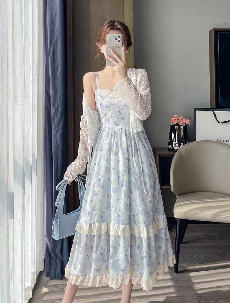 Watercolor Rose Cami Midi Dress (3 Colors)