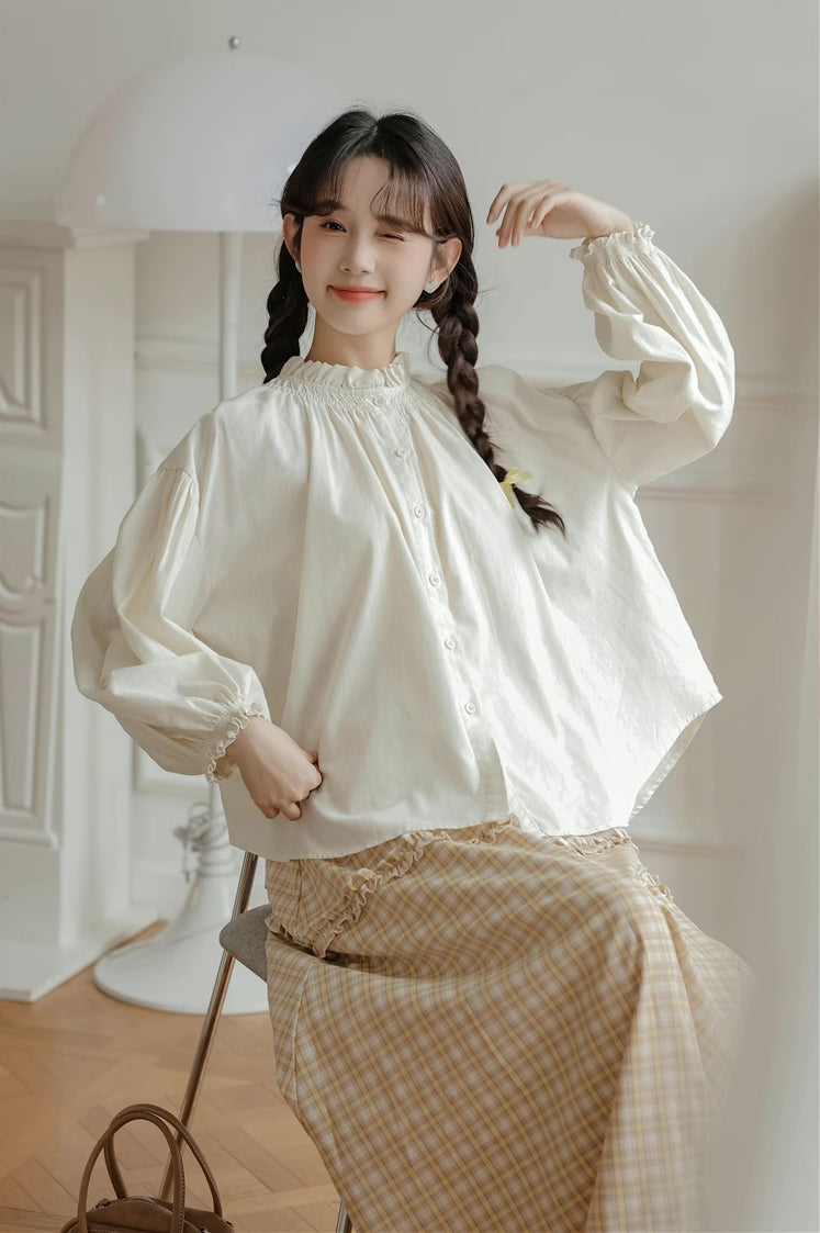 Marshmallow Puff Blouse (Cream)