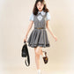 Summer Cadet Mini Twofer Dress (Blue/Gray)