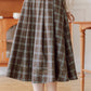 Mint Mocha Plaid Skirt (Brown)
