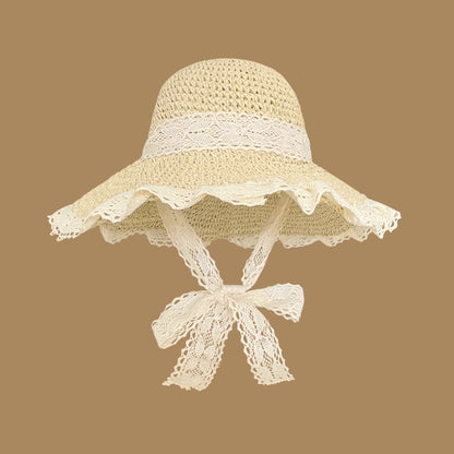 Lace Trim Straw Hat (2 Colors)