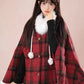 Merry Plaid Mini Dress & Capelet Set (Red)