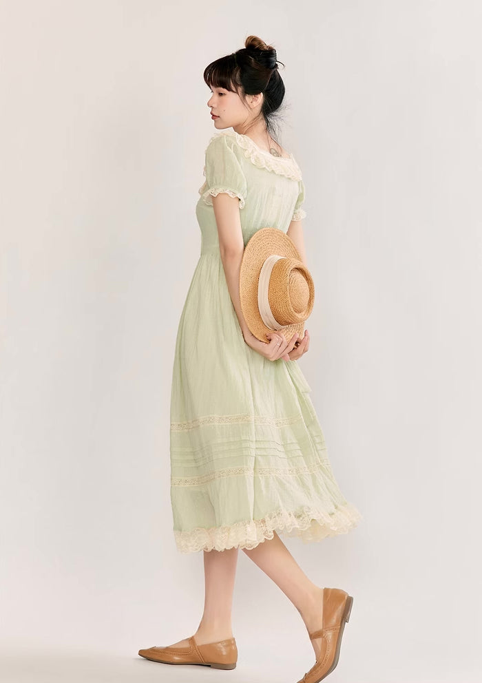 Sorbet Lace Midi Dress (Mint)