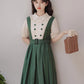 Lolita Short Sleeve Faux Layered Midi Dress (Green)