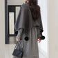 Sesame Sweater Dress & Capelet (Gray)