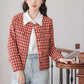 Houndstooth Tweed Jacket (Red)