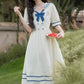 Sailor Girl Midi Dress (White/Blue)