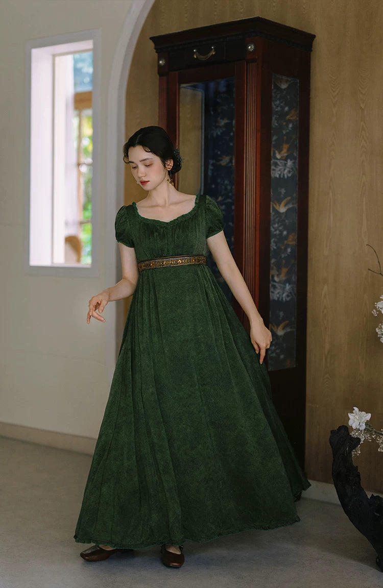 Ivy Regency Maxi Dress (Deep Olive)