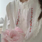 Floral Chain Embroidered Blouse (White)