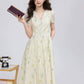 Dried Flowers Midi Shirt Dress (Cream)