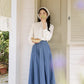 Pleated Denim Midi Skirt (3 Colors)
