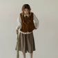 Corduroy Pocketful Vest (Brown)