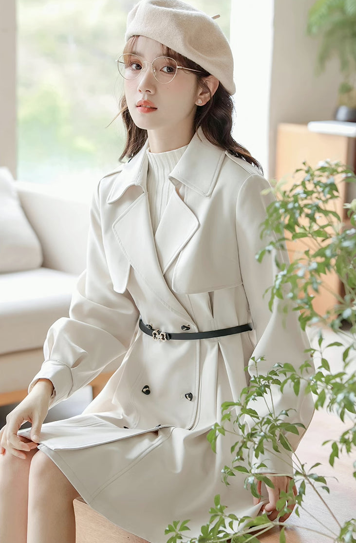 Vanilla Bean Trench Coat (Off-White)