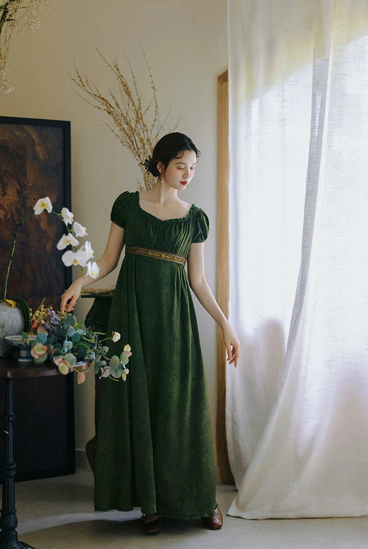 Ivy Regency Maxi Dress (Deep Olive)
