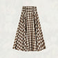 Choco Plaid Midi Skirt (Brown)