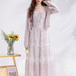 Iris Floral Lace Midi Cami Dress & Cardigan (Purple)