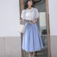 Alice Suspender Midi Skirt (Blue)