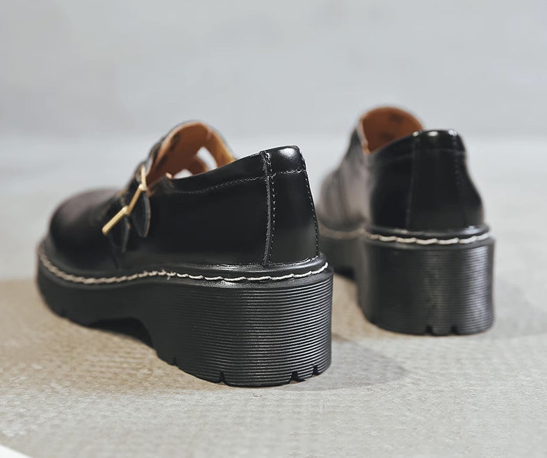 Double Buckle Mary Jane Brogues (2 Colors)