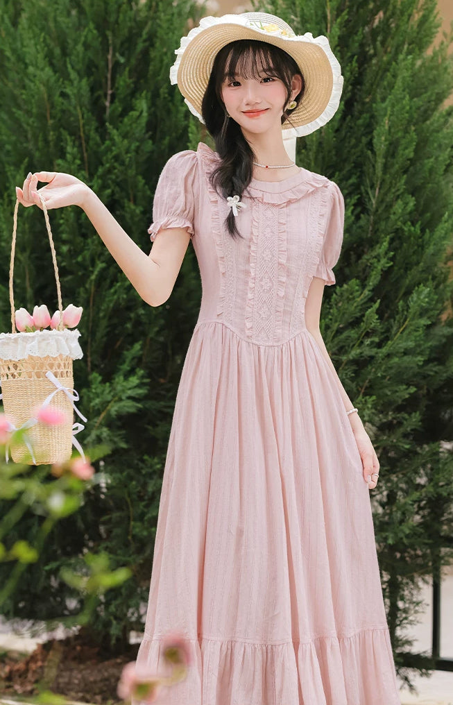 Blossom Tea Midi Dress (Pink)