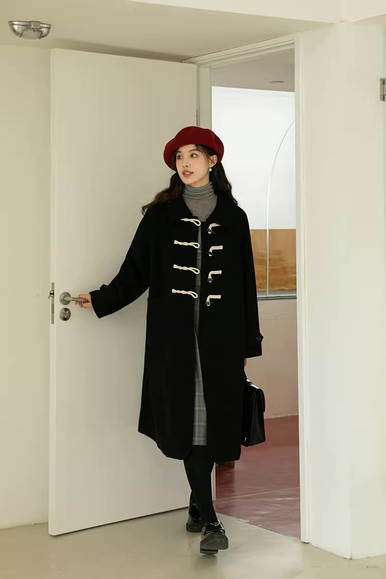 Basic Toggle Button Midi Coat (2 Colors)