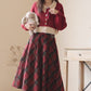 Merry Plaid Midi Skirt (Red)
