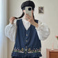Forest Floor Embroidered Denim Vest (2 Colors)