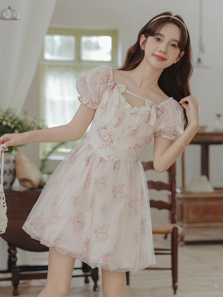 Bubbly Rose Mini Dress (Pink)