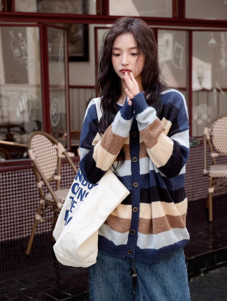 Retro Stripe Cardigan (2 Colors)