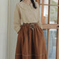 Drawstring Midi Skirt (Brown)