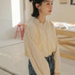 Frilly Collar Blouse (Yellow Beige)