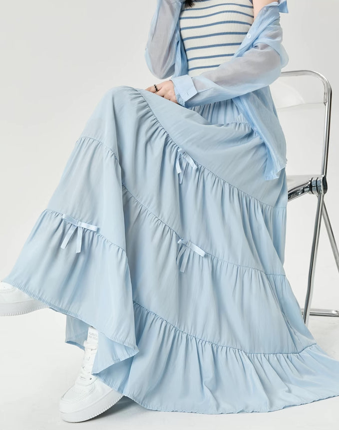 Tiered Bows Midi Skirt (5 Colors)