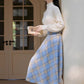 Frozen Plaid Midi Skirt (Blue)