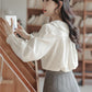 Ruffled Peter Pan Collar Blouse (White)