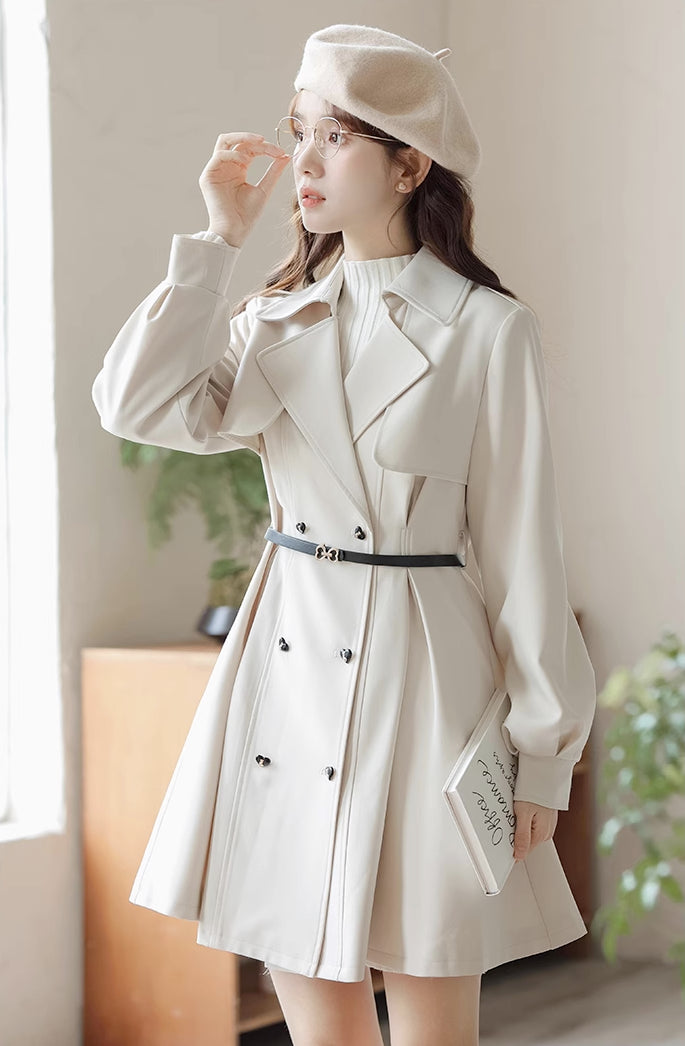 Vanilla Bean Trench Coat (Off-White)