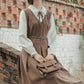 Basic Twofer Pinafore Dress (Brown)