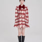 Fuzzy Candy Cane Plaid Mini Dress (Red/White)