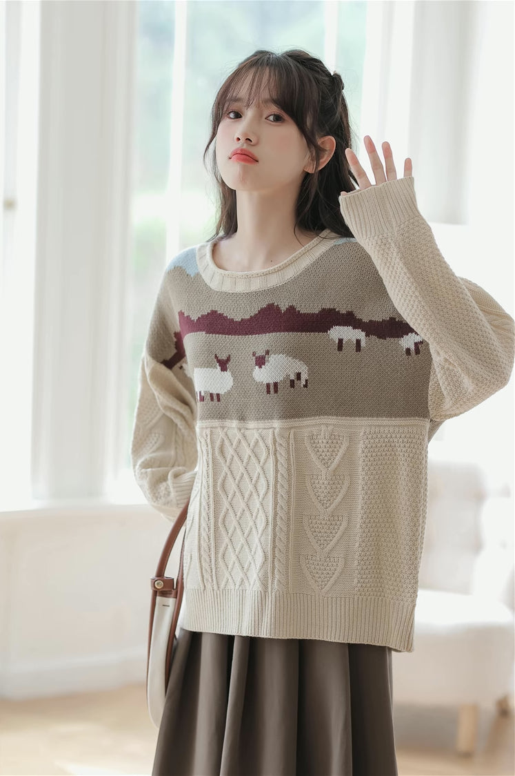 Sheep Country Sweater (Cream)