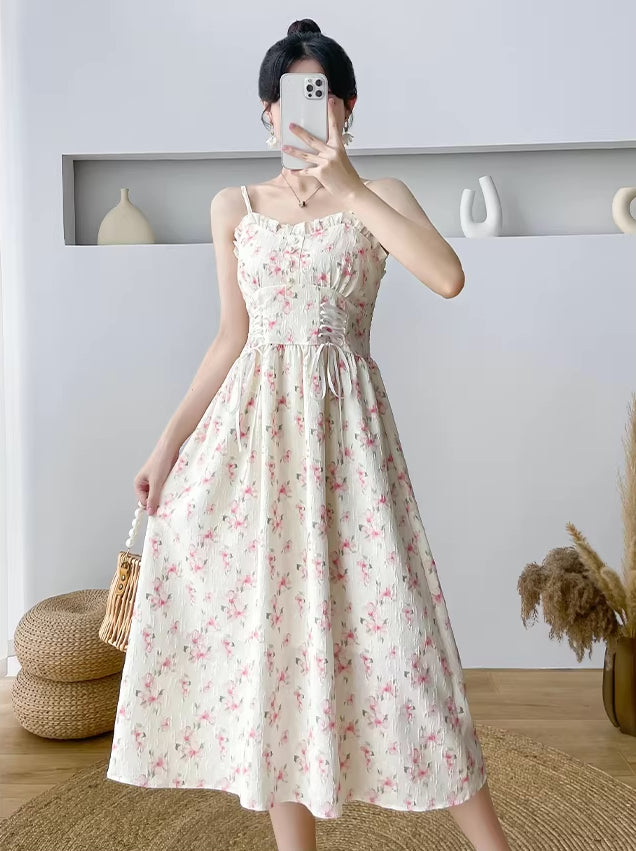 Hibiscus Lace Up Cami Dress (2 Colors)