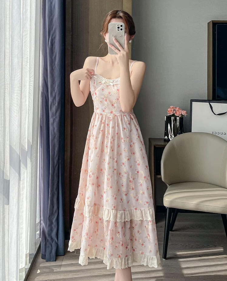 Watercolor Rose Cami Midi Dress (3 Colors)
